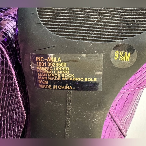 INC International Concepts Anila Purple Snake Block Boots -9-1/2M - Picture 10 of 16